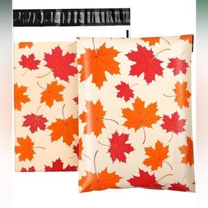 Poly Mailers - Qty 15 - 10” x 13” - Fall Maple Leaves Shipping Bag, Self Sealing